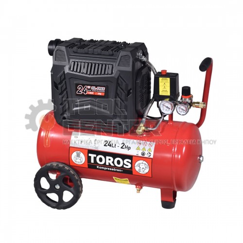 TOROS BRUSHLESS ΑΕΡΟΣΥΜΠΙΕΣΤΗΣ OILFREE SEMISILENT 24lt 2.0Hp 8bar (#602048)