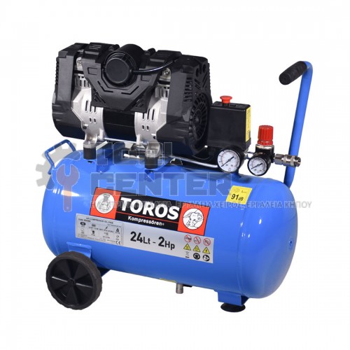 TOROS BRUSHLESS ΑΕΡΟΣΥΜΠΙΕΣΤΗΣ OIL FREE SEMISILENT 24lt 2.0Hp 10bar (#602089)