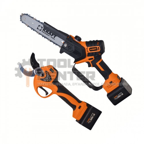 KRAFT ΣΕΤ ΨΑΛΙΔΙ ΚΛΑΔΕΜΑΤΟΣ & ΚΛΑΔΕΥΤΙΚΟ ΑΛΥΣΟΠΡΙΟΝΟ ΜΠΑΤΑΡΙΑΣ 21V 2x4.0Ah (#691164)