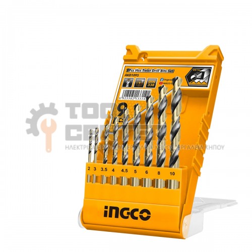 INGCO AKD1095 ΣΕΤ 9 ΤΡΥΠΑΝΙΑ ΜΕΤΑΛΛΟΥ HSS 2-10mm (#AKD1095)