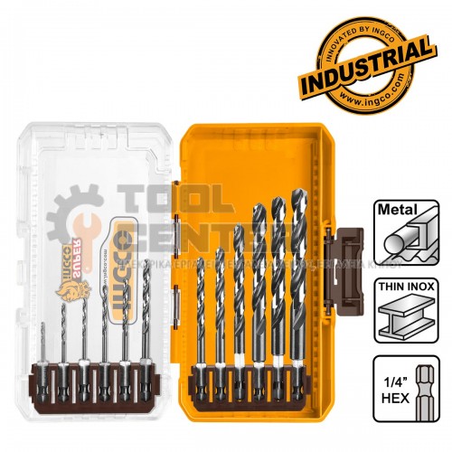 INGCO AKDL11206 ΣΕΤ 12 ΤΡΥΠΑΝΙΑ ΜΕΤΑΛΛΟΥ HSS 1-10mm (#AKDL11206)