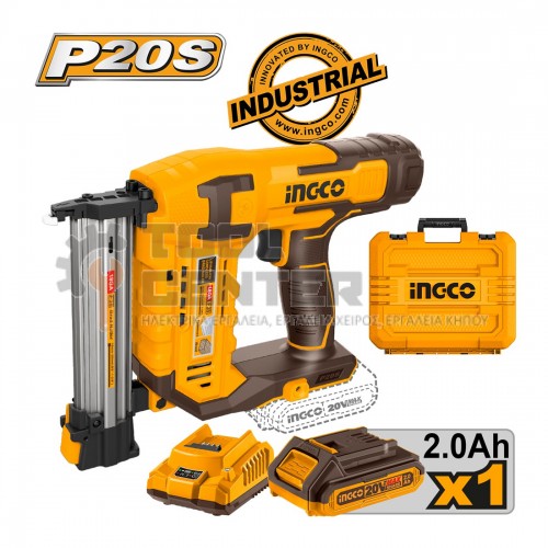 INGCO CBNLI3508 ΚΑΡΦΩΤΙΚΟ ΜΠΑΤΑΡΙΑΣ 20V ΜΕ ΜΠΑΤΑΡΙΑ 1x2.0Ah & ΦΟΡΤΙΣΤΗ (#CBNLI3508)