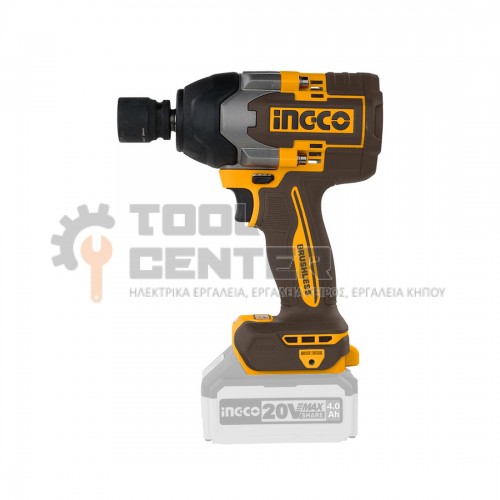 INGCO CIWLI20851 BRUSHLESS ΚΡΟΥΣΤΙΚΟ ΜΠΟΥΛΟΝΟΚΛΕΙΔΟ 20V Li-lon 850Nm ΧΩΡΙΣ ΜΠΑΤΑΡΙΑ & ΦΟΡΤΙΣΤΗ (#CIWLI20851)