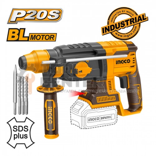 INGCO CRHLI20228 SDS PLUS BRSHLESS ΚΡΟΥΣΤΙΚΟ ΠΕΡΙΣΤΡΟΦΙΚΟ ΣΚΑΠΤΙΚΟ ΠΙΣΤΟΛΕΤΟ 20V Li-lon 2.5J ΧΩΡΙΣ ΜΠΑΤΑΡΙΑ & ΦΟΡΤΙΣΤΗ (#CRHLI20228)