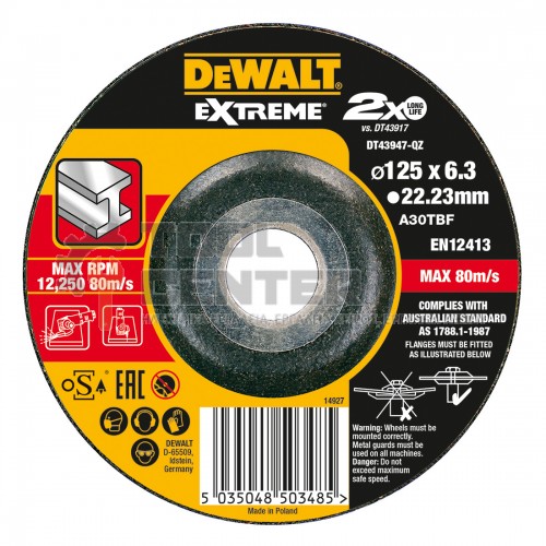 DeWALT DT43947-QZ EXTREME ΔΙΣΚΟΣ ΛΕΙΑΝΣΗΣ Ø125x6.0mm (#DT43947)