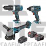 BULLE BRUSHLESS ΣΕΤ 18V ΚΡΟΥΣΤΙΚΟ ΔΡΑΠΑΝΟΚΑΤΣΑΒΙΔΟ 60Nm ΠΑΛΜΙΚΟ ΚΑΤΣΑΒΙΔΙ 180Nm & ΓΩΝΙΑΚΟΣ ΤΡΟΧΟΣ Ø125mm ΜΕ 2 x 4.0Ah (#633357)