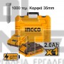 INGCO CBNLI3508 ΚΑΡΦΩΤΙΚΟ ΜΠΑΤΑΡΙΑΣ 20V ΜΕ ΜΠΑΤΑΡΙΑ 1x2.0Ah & ΦΟΡΤΙΣΤΗ (#CBNLI3508)
