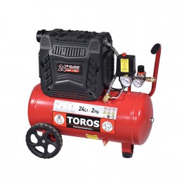 TOROS BRUSHLESS ΑΕΡΟΣΥΜΠΙΕΣΤΗΣ OILFREE SEMISILENT 24lt 2.0Hp 8bar (#602048)