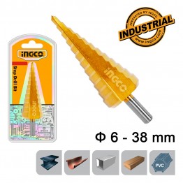 INGCO AKSDS63803 ΤΡΥΠΑΝΙ ΚΩΝΙΚΟ ΜΕ ΔΙΑΒΑΘΜΙΣΗ 6-38mm (#AKSDS63803)