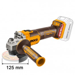 INGCO CAGLI201258 BRUSHLESS ΓΩΝΙΑΚΟΣ ΤΡΟΧΟΣ Ø125mm 20V ΧΩΡΙΣ ΜΠΑΤΑΡΙΑ & ΦΟΡΤΙΣΤΗ (#CAGLI201258)