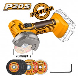 INGCO CAGLI76011 ΜΙΝΙ ΤΡΟΧΟΣ ΚΟΠΗΣ 76mm 20V ΧΩΡΙΣ ΜΠΑΤΑΡΙΑ & ΦΟΡΤΙΣΤΗ (#CAGLI76011)