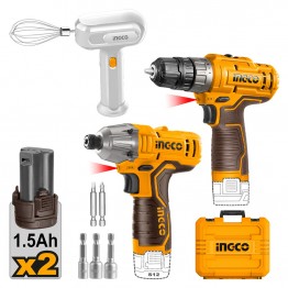INGCO COSLI240205E ΣΕΤ ΜΕ ΔΡΑΠΑΝΟΚΑΤΣΑΒΙΔΟ ΠΑΛΜΙΚΟ ΚΑΤΣΑΒΙΔΙ ΜΙΞΕΡ ΧΕΙΡΟΣ 2 x 12V & ΕΞΑΡΤΗΜΑΤΑ (#COSLI240205E)