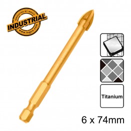 INGCO DBG1130601 ΤΡΥΠΑΝΙ ΠΛΑΚΙΔΙΩΝ ΓΥΑΛΙΟΥ 6x74mm (#DBG1130601)