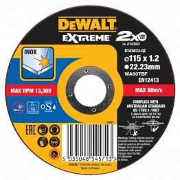 DeWALT DT43931-QZ EXTREME INOX ΔΙΣΚΟΣ ΚΟΠΗΣ Ø115x1.0mm (#DT43931)