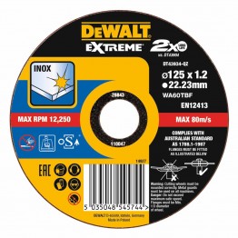 DeWALT DT43934-QZ EXTREME INOX ΔΙΣΚΟΣ ΚΟΠΗΣ Ø125x1.2mm (#DT43934)