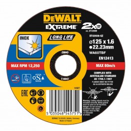 DeWALT DT43936-QZ EXTREME INOX ΔΙΣΚΟΣ ΚΟΠΗΣ Ø125x1.6mm (#DT43936)